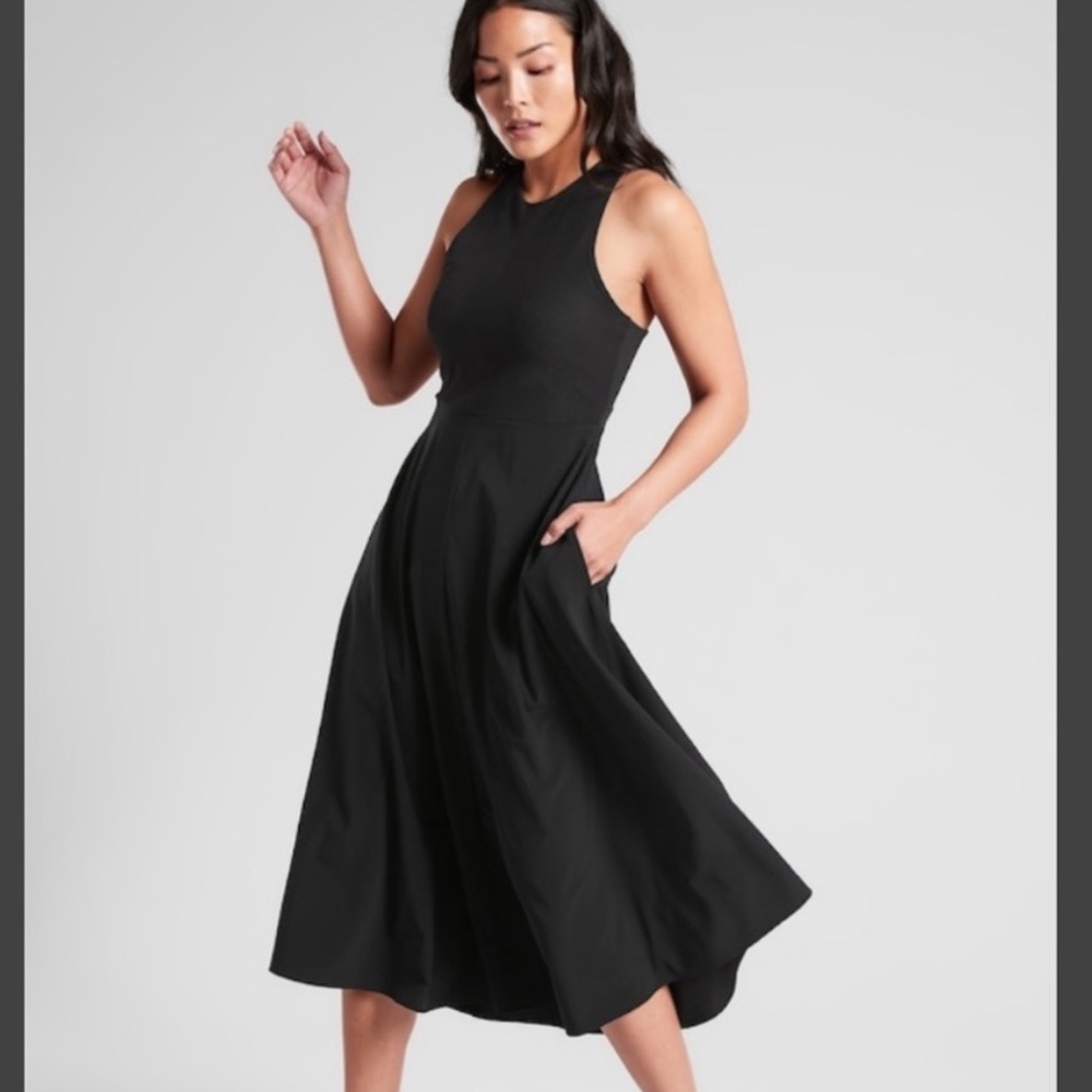 Athleta winona athletic midi dress, black XXS